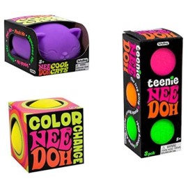 Nee-Doh Stress Balls, The Complete Bundle! One of Each- Teenie, Color Change and Cool Cats in Vibrant Colors. Bonus E-Book Included.