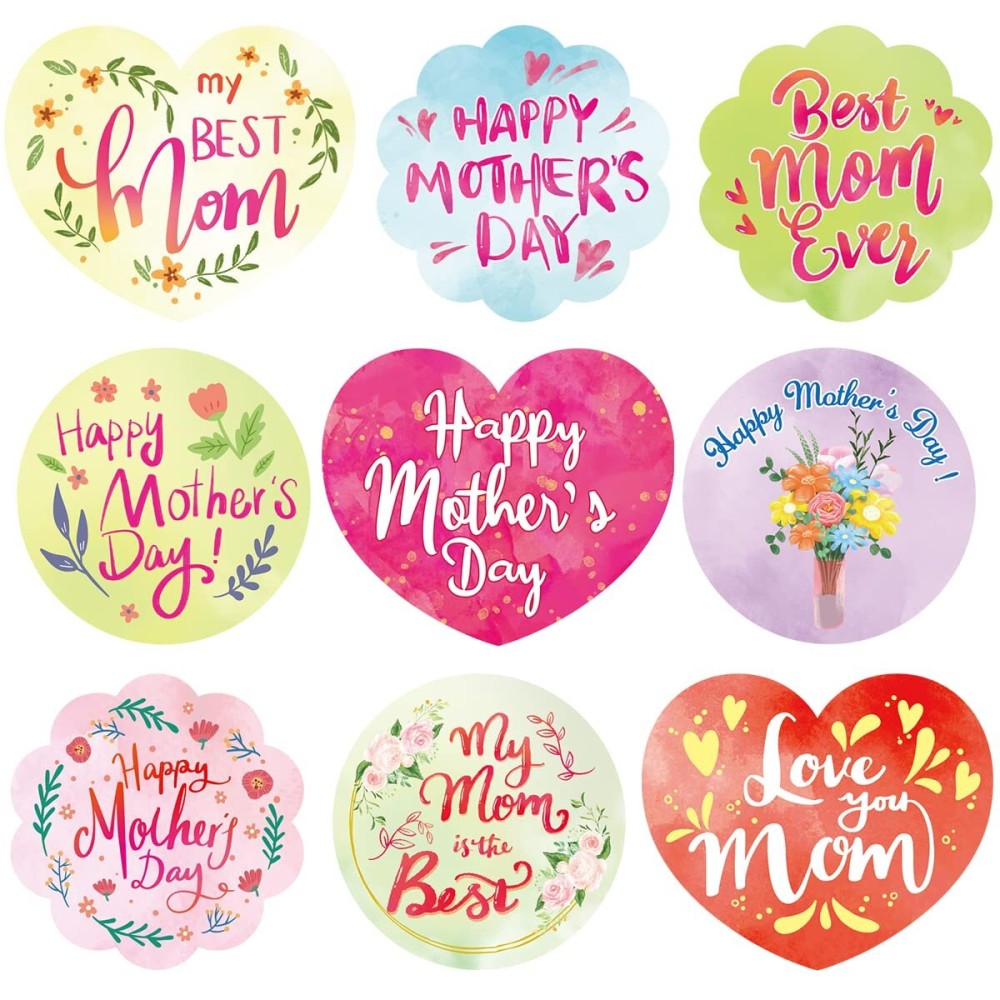 Happy Mother\'s Day Stickers for Mother\'s Day Wrap Box Decorations Party Favors196pcs