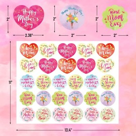 Happy Mother\'s Day Stickers for Mother\'s Day Wrap Box Decorations Party Favors196pcs