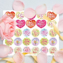 Happy Mother\'s Day Stickers for Mother\'s Day Wrap Box Decorations Party Favors196pcs
