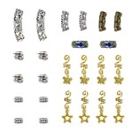 Aosome 24 PCS Silver Metal Hair Tube Beads & Coils DIY Jewelry Accessories