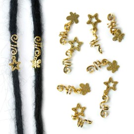 Aosome 24 PCS Silver Metal Hair Tube Beads & Coils DIY Jewelry Accessories