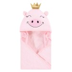 Hudson Baby Unisex Baby Cotton Animal Face Hooded Towel, Pig, One Size