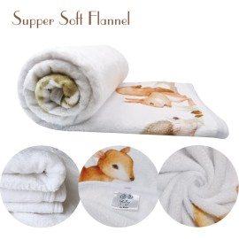 Yoothy Woodland Baby Monthly Milestone Blanket, Unisex, Gift for Baby Shower, Photo Blanket for Newborn, Wreath & 12 Stickers Included, Soft Flannel Blanket 45\'\'x40\'\'