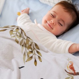 Yoothy Woodland Baby Monthly Milestone Blanket, Unisex, Gift for Baby Shower, Photo Blanket for Newborn, Wreath & 12 Stickers Included, Soft Flannel Blanket 45\'\'x40\'\'