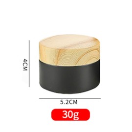 4 Pack 30 Gram Black Frosted Glass Cream Jar,Empty Sample Makeup Cosmetics Container Jar Pot With Seal Inner Liner for Face Cream,Lotion,Eye Shadow-FREE 4 Plastic Pick Stick