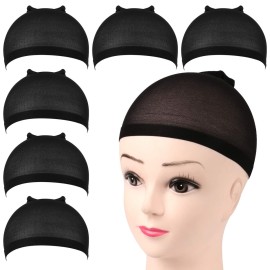 Fandamei Wig Cap, 6PCS Black Stocking Caps for Wigs, Stretchy Stocking Nylon Caps for Women, Girls, Kids Fandamei Wig Cap, 6PCS Black Stocking Caps for Wigs, Stretchy Stocking Nylon Caps for Women, Girls, Kids