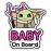 GEEKBEAR Baby on Board Car Sticker - Character Design, Reflective, Weather-Resistant (04. Cute Alien Girl)