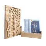 SumBlox Mini (Basic Set) - Set of 80 Mini STEM Solid Wood Educational Numbers, Including Wooden Box and Pack of 80 Activity Cards