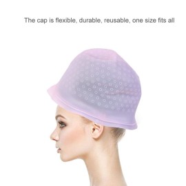 Hair Salon Silicone Gel , Professional Reusable Hair Coloring Highlighting Capwith Hook Frosting Coloring Professional Salon Silicone Hairdressing Tools()