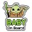 GEEKBEAR Baby on Board Car Sticker - Character Design, Reflective, Weather-Resistant (03. Cute Alien Boy)