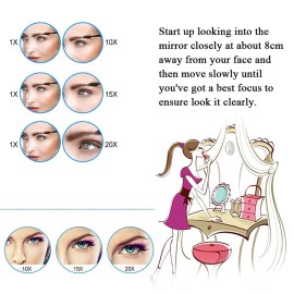 SANTOO 20X Magnifying Mirror with 3 Mounting Suction Cups Used for - Pluck Eyebrows - Tweezing - Blackhead Removal - See Details Clearly - Easy Mounting Makeup Mirror - 6 Inch Round