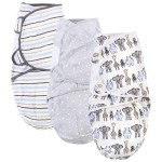 Hudson Baby Unisex Baby Quilted Cotton Swaddle Wrap 3pk, Royal Safari, 0-3 Months