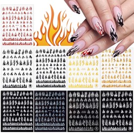 9 Sheets Flame Nail Stickers Decals, TOROKOM 3D Holographic Self-Adhesive Fire Nail Decals White Black Silver Gold Red Flame Nail Art Stickers Nail Art Supplies for Nail Decor 9 Sheets Flame Nail Stickers Decals, TOROKOM 3D Holographic Self-Adhesive Fire Nail Decals White Black Silver Gold Red Flame Nail Art Stickers Nail Art Supplies for Nail Decor