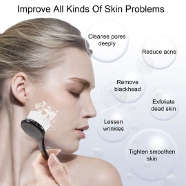 Beomeen Facial Cleansing Brush 4 PCS, Facial Exfoliating Brush Face Wash Scrub Exfoliator Brush for Makeup Skincare Removal (Transparent Black)