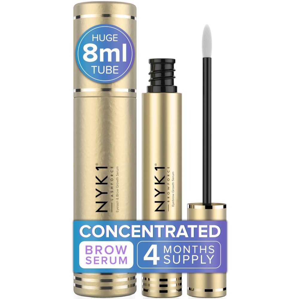 NYK1 CONCENTRATED Eyebrow Growth Serum For Thicker Brows (XL - 8ml) BrowForce Eyebrow Serum To Grow Brows Fuller Thicker Natural Eye Brow - Advanced Brow Growth Serums Formula For Eyebrows Regrowth NYK1 CONCENTRATED Eyebrow Growth Serum For Thicker Brows (XL - 8ml) BrowForce Eyebrow Serum To Grow Brows Fuller Thicker Natural Eye Brow - Advanced Brow Growth Serums Formula For Eyebrows Regrowth