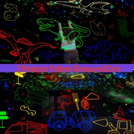 MINGKIDS Kids Night Lights for Bedroom,Project Dinosaurs and Vehicles on Wall or Ceiling,Room Lights for Baby Toddler,2 to 9 Year Old Gifts for Boys Girls