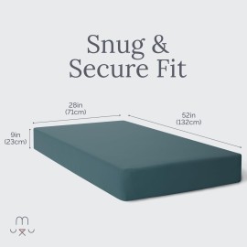 Natemia 100% Organic Cotton Crib Sheets for Boys and Girls - Made in Turkey, Silky Soft and Hypoallergenic, Baby Crib Sheets Neutral, Toddler Bed Sheet, 28\' X 52\', Baby Registry Search