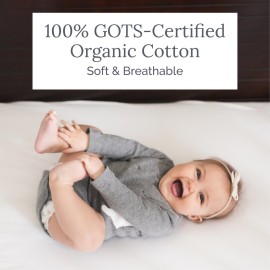 Natemia 100% Organic Cotton Crib Sheets for Boys and Girls - Made in Turkey, Silky Soft and Hypoallergenic, Baby Crib Sheets Neutral, Toddler Bed Sheet, 28\' X 52\', Baby Registry Search