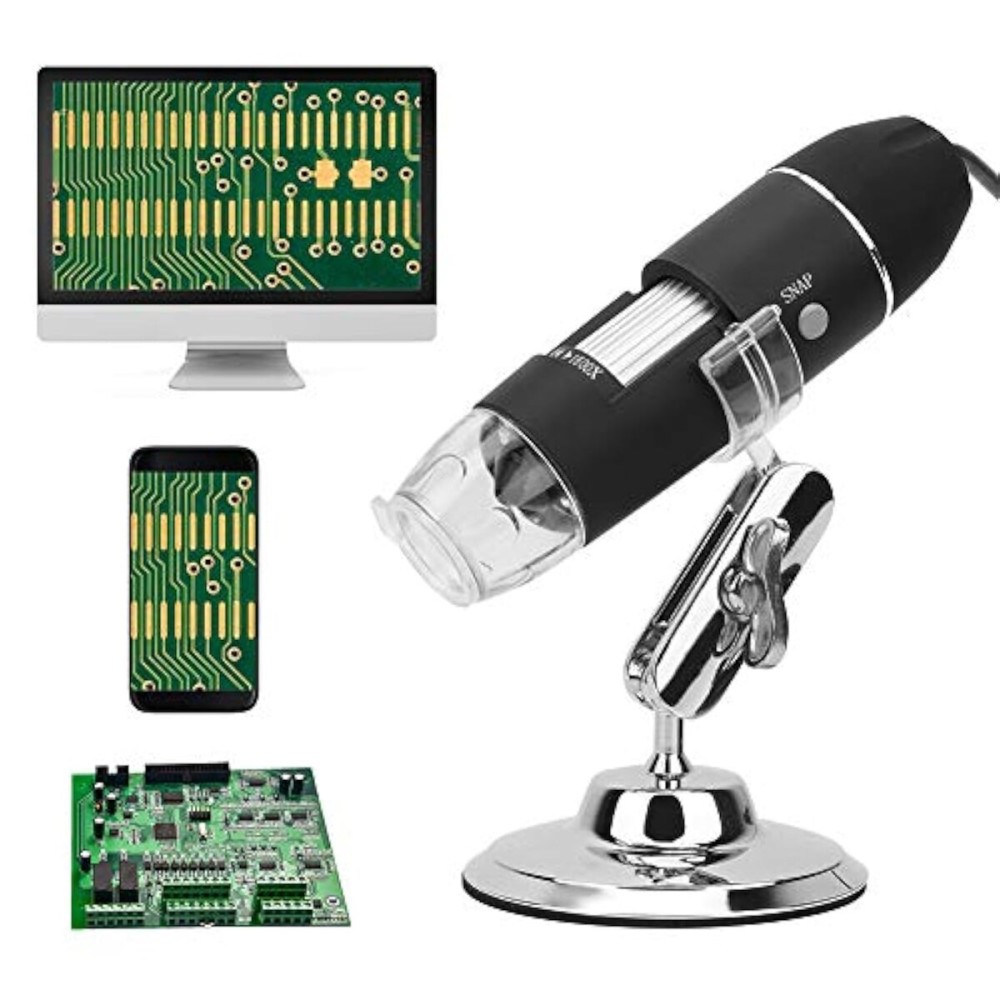 Usb Digital Microscope, 600X Magnification Endoscope Mini Camera With 8 Leds And Microscope Metal Stand,Compatible With Android,Window 7 8 10 , For Kids, Students, Adults
