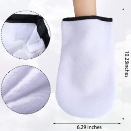 Paraffin Wax Mitts for Hand and Feet Paraffin Mitts and Booties Terry Cloth Booties Essential Oil Gloves for Hand Foot Care Spa Pedicure Thermal Treatment Wax Accessories(White)