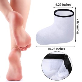 Paraffin Wax Mitts for Hand and Feet Paraffin Mitts and Booties Terry Cloth Booties Essential Oil Gloves for Hand Foot Care Spa Pedicure Thermal Treatment Wax Accessories(White)