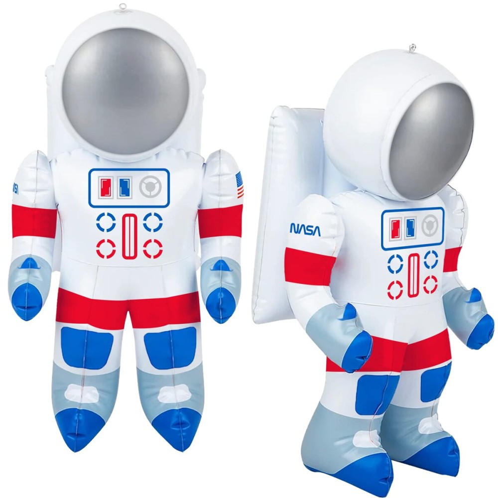 ArtCreativity Astronaut Inflates, Set of 2, Inflatable Astronaut Toys with Hanging Tag, Decorations for Outer Space Themed Party Decorations, 22 Inch Long Party Inflates, Fun Pretend Play Accessories