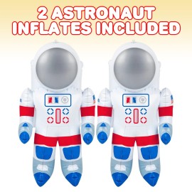 ArtCreativity Astronaut Inflates, Set of 2, Inflatable Astronaut Toys with Hanging Tag, Decorations for Outer Space Themed Party Decorations, 22 Inch Long Party Inflates, Fun Pretend Play Accessories