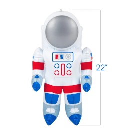ArtCreativity Astronaut Inflates, Set of 2, Inflatable Astronaut Toys with Hanging Tag, Decorations for Outer Space Themed Party Decorations, 22 Inch Long Party Inflates, Fun Pretend Play Accessories