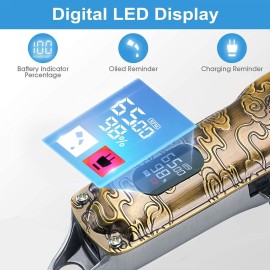 Hair Clippers and Trimmers Set, Suttik Barber Clippers Professional Set, Beard Trimmer for Men, Cordless Ornate Clippers for Men with T-Blade Close Cutting Trimmer, LED Display