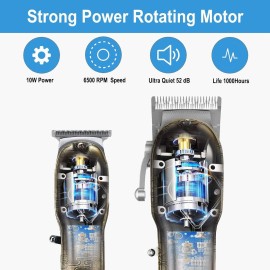 Hair Clippers and Trimmers Set, Suttik Barber Clippers Professional Set, Beard Trimmer for Men, Cordless Ornate Clippers for Men with T-Blade Close Cutting Trimmer, LED Display