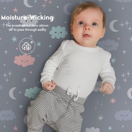 Yoofoss Baby Crib Sheets for Boys Girls, Fitted Crib Sheet 2 Pack for Standard Crib and Toddler Mattress, Super Soft Microfiber Baby Sheet 28x52x8in(Cloud)