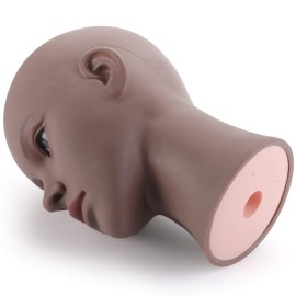 Hedume Afro American Mannequin Head with Clamp, Bald Manikin head, Mannequin Head for Wigs, Hat, Glasses Display
