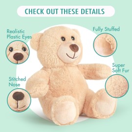 BenBen Teddy Bear Stuffed Animals, 8 inch Teddy Bear Bulk, 2 Pack Baby Bear Plush Toy for Baby Shower Easter Decoration, Gift for Boys Girls, Girlfriend, Birthday, Anniversary