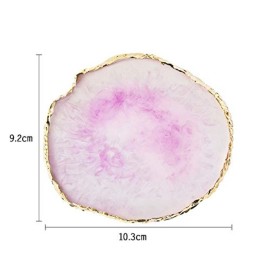 JASSINS Resin Nail Art Palette,Nail Art Painting Mixed Color Palette Gold Edge Nail Gel Color Makeup Display Board (Pink+Blue)