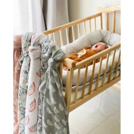 Miaoberry 100% Organic Cotton Muslin Blanket| Sage Green Rainbow Baby Swaddle Set| Newborn Boy Girl Unisex Neutral| Boho Vintage Monthly Picture Blanket