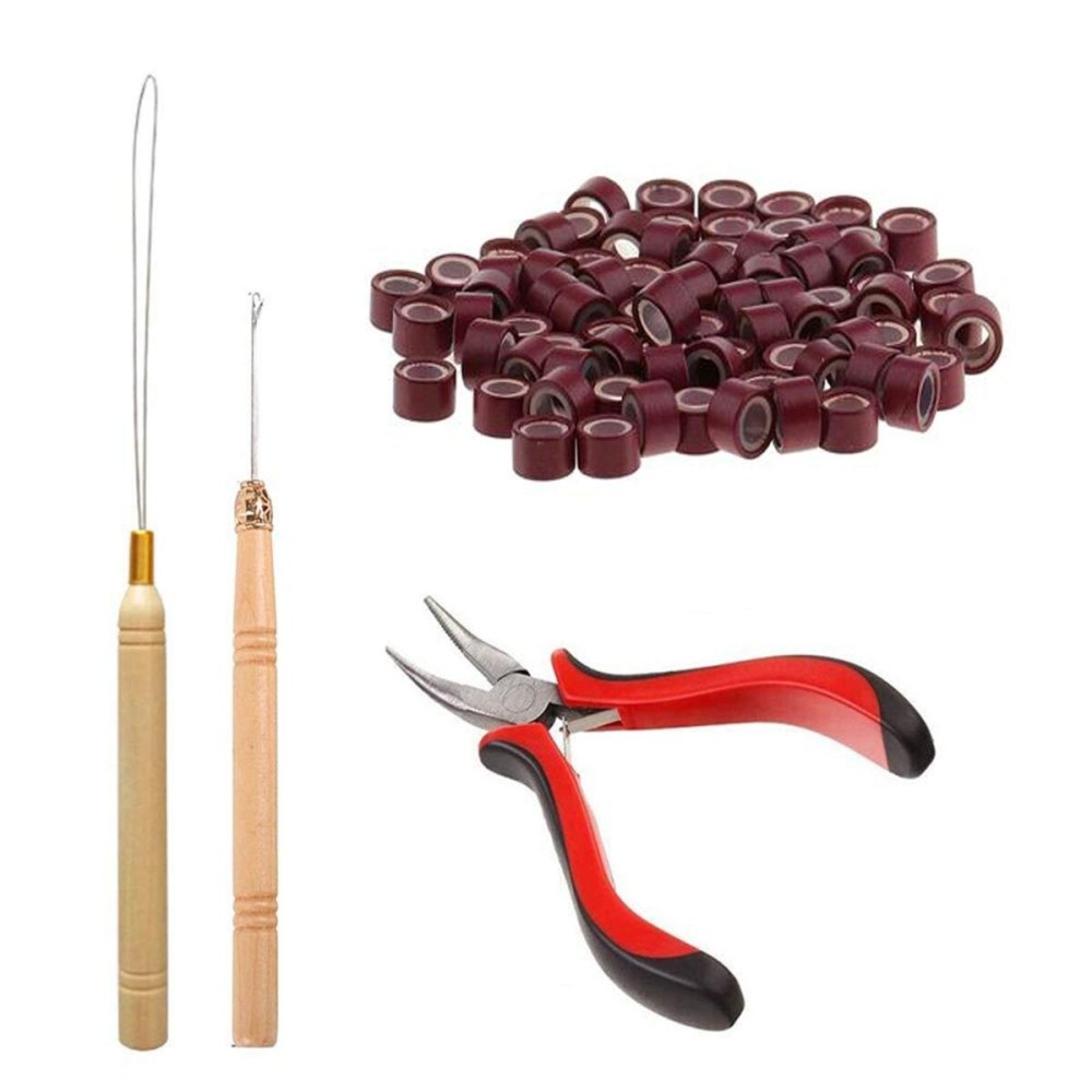 Orgrimmar Hair Extension Tool Kit Hair Extension Remove Pliers Pulling Hook 500 PCS Micro Silicone Rings Bead Device Tool Kits for Professional Hair Styling Tools Accessory (Wine Red) Orgrimmar Hair Extension Tool Kit Hair Extension Remove Pliers Pulling Hook 500 PCS Micro Silicone Rings Bead Device Tool Kits for Professional Hair Styling Tools Accessory (Wine Red)