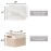 HNZIGE Fabric Storage Baskets for Shelves, Large Collapsible Storage Baskets for Organizing, Decorative Baskets Bins Set with Handles for Closet, Clothes,Home (3 Pack, White&Khaki,15 x 11 x 9.5)