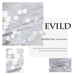 Evild Pearl Hair Vine Silver Flower Hair Pieces Bridal Wedding Hair Accessories for Women