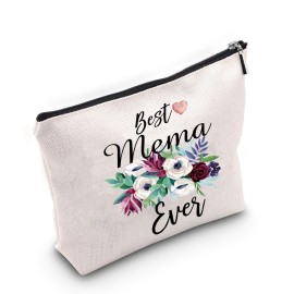 TSOTMO Mema Gift from Grandchildren Best Mema Ever Gift Grandma Makeup Bag Mother\'s Day Gift (Mema)