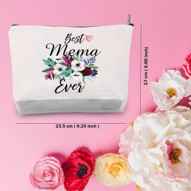 TSOTMO Mema Gift from Grandchildren Best Mema Ever Gift Grandma Makeup Bag Mother\'s Day Gift (Mema) TSOTMO Mema Gift from Grandchildren Best Mema Ever Gift Grandma Makeup Bag Mother\'s Day Gift (Mema)