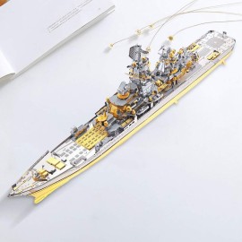 Piececool 3D Metal Puzzles for Teens, Russian Battlecruiser Pyotr Velikiy Battleship Model Kit, 3D Warship Models Building Puzzle for Adults DIY Toys, Birhtday for Boys Men, 270 Pcs