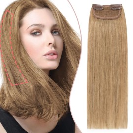 Rich Choices Clip in Short Hair Extensions 100% Real Remy Human Hair Invisible Mini HairPieces for Thinning Women and Men 8 Inch blonde