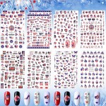 Maitys 16 Sheets 4th of July Nail Stickers Patriotic Red White and Blue Art Self-Adhesive Nail Sticker Memorial American Flag Butterfly Stars Heart Shape USA Independence Day Decals for Women