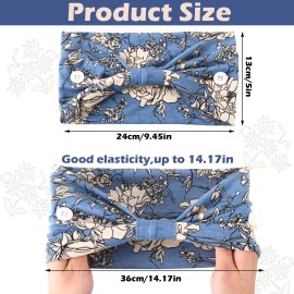 6 Pieces Nursing Headbands with Buttons for Nurses Doctor Women Boho Bandana Headbands Wide Stretch Head Wraps Elastic Hair Bands for Face Covering Holder Ear Protection (Retro Pattern) 6 Pieces Nursing Headbands with Buttons for Nurses Doctor Women Boho Bandana Headbands Wide Stretch Head Wraps Elastic Hair Bands for Face Covering Holder Ear Protection (Retro Pattern)