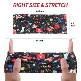 HoogaLife 4pcs Headbands With Buttons For Mask, Women\'s And Men\'s Turban Non-Slip Workout Headbands Hair Bands Protect Your Hair And Ears - Medical Set HoogaLife 4pcs Headbands With Buttons For Mask, Women\'s And Men\'s Turban Non-Slip Workout Headbands Hair Bands Protect Your Hair And Ears - Medical Set