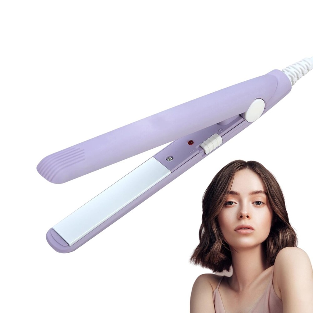 Mini Dual Purpose Curling Iron, Mini Flat Iron, Hair Straightener, Mini Curling Iron Mini Straightener Flat Iron 2 in 1 Ceramic Flat Iron Tourmaline Plate Curler Beauty Heating