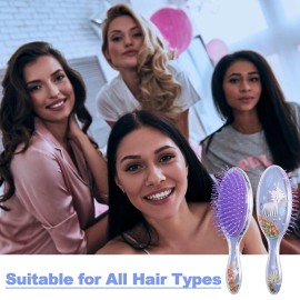 Aethland Detangling Brush for Curly Hair Kids, Gently Removing Knots & Tangles With Ease, Painless, For All Hair Types, Comfortable Design, Blue