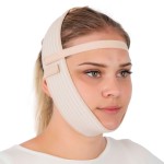 Post Surgery Facial Compression Garment Chin Strap Band, Double Chin Face Wrap Tape, Jawline Exerciser, Face Slimmer, Jowl Tightening, Chin Lifting Belt (Beige)