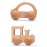 Promise Babe Wooden Rattle Push Car Toys Set - Infant Wooden Rattles, Hand Push Cars, Montessori Natural Wood Toys for Newborn